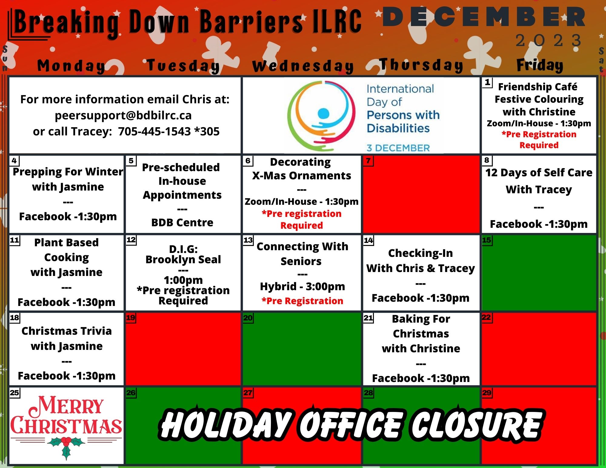 Program Calendar - December 2023